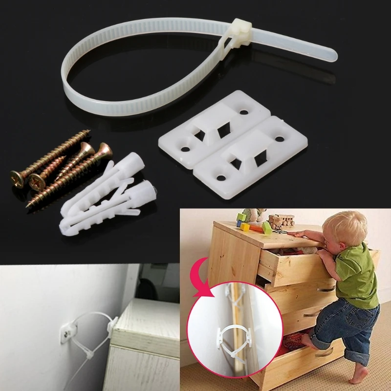 Baby Safety Anti Tip Straps For Flat TV and Furniture Wall Strap Lock