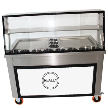 

chepaer hot sale square pan malaysia flat pan fry ice cream roll machine