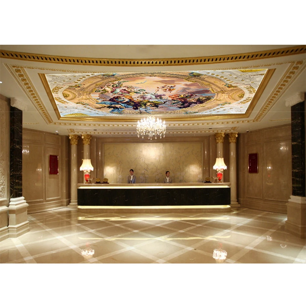 

3D Wallpaper Custom Photo Wallpaper Zenith Ceiling Oil painting angel Portrait Living Room Restaurant Ceiling Wall 3D Wallpaper