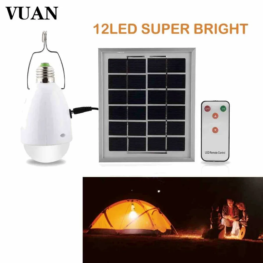 

Muti-functional LED Lamp Kits 12 LED Solar Powered Lights Dimmable Function with Remote Controller Solar Barn Camping Emergency