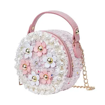 

2019 Toddler Girls Plush Flower Princess Bag Kids Baby Messenger Crossbody Bags Shoulder Stylish Zipper Crossbody Bag