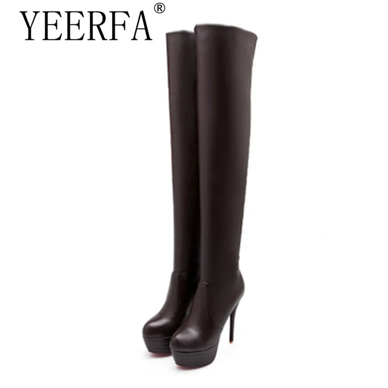 

New Platform Over The Knee High Boots Women Big Size 34-46 Thigh High Boots Female Sexy High Thin Heel Dress Shoes Woman