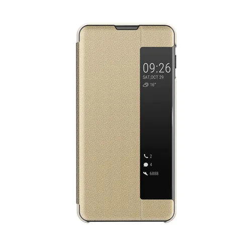 Окошком на лицевой панели, умный чехол для samsung Galaxy A7 A750 крышка Подставка Кожаный флип-чехол для телефона для samsung S10 NOTE 9 8 A6 J6 J4 S8 - Цвет: Золотой
