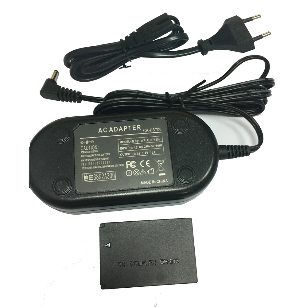 ACK-E12 Power Adapter charger CA-PS700+DR-E12 DC Coupler LP-E12 dummy battery for Canon EOS-M EOS-M2 EOS-M10 EOS M M2 M10 Camera |