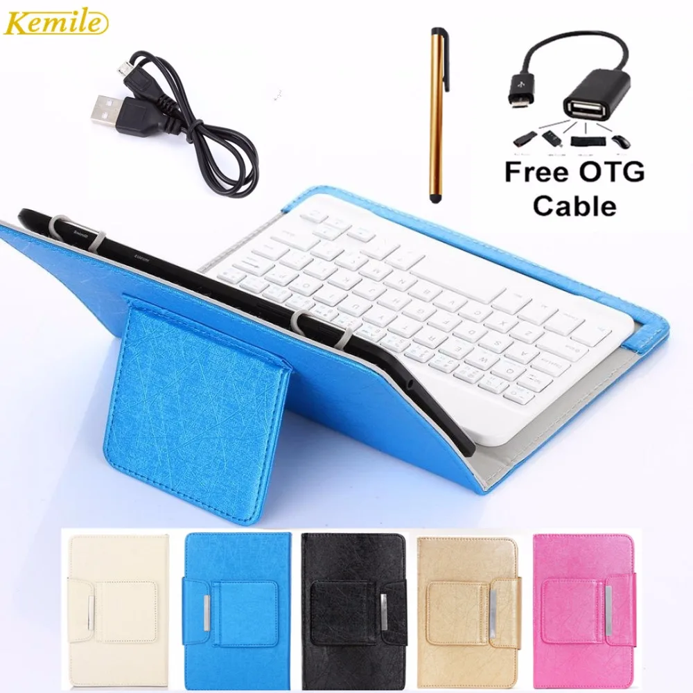 Kemile 8 дюймов Портативный кожаный чехол подставка Беспроводная Bluetooth клавиатура