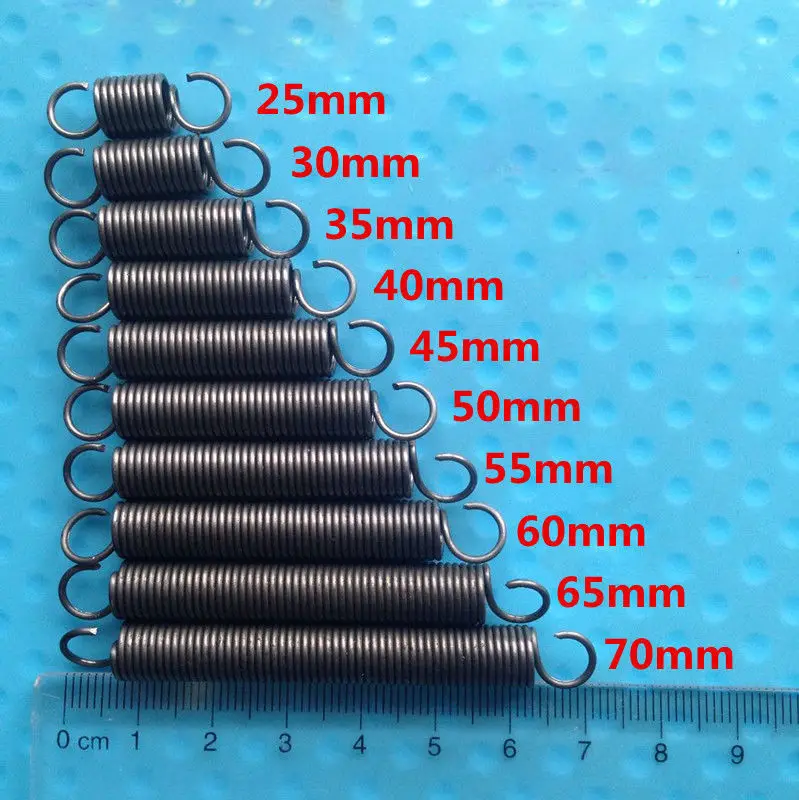 

1mm Wire Diameter Thickness 9mm Outer Diameter Extension Tension Spring 30mm-75mm Length