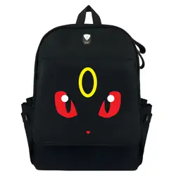Аниме Покемон умбреон Студенческая школьная сумка Повседневная модный рюкзак из парусины молния рюкзак дорожная сумка черная сумка на