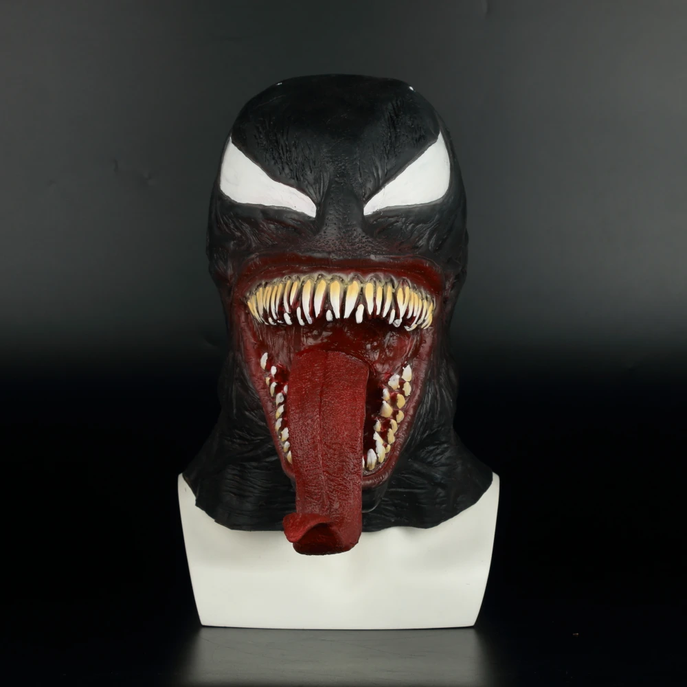 Spider-Man The Venom Mask Cosplay Spider Man Edward Brock Dark Superhero Venom Latex Masks Helmet Halloween Party Props (3)