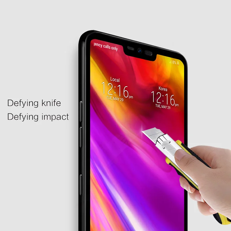 Полное покрытие Защитное стекло для LG G6 5 7 дюйма защитный чехол G7 G8 thinQ закаленное