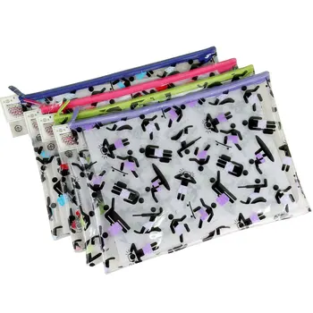 

Dumei A4 A5 PVC cartoon document bag file pocket Single-deck plastic soft white meshy waterproof office school supplies NF-673