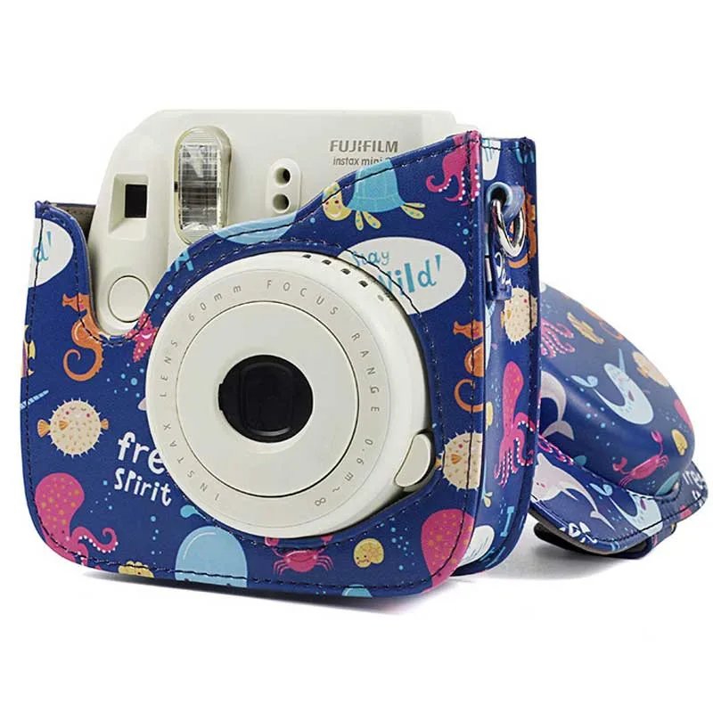 Чехол для камеры из искусственной кожи для Fujifilm Instax Mini 8 8s 9 Starry sky Donut с рисунком для Fuji instax Mini8 mini9