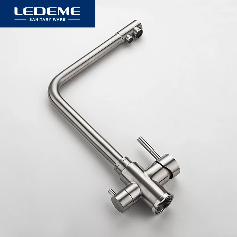  LEDEME Kitchen Faucet with Filtered Water Double Spout Water Purification Stainless Steel Kitchen T - 32853800413