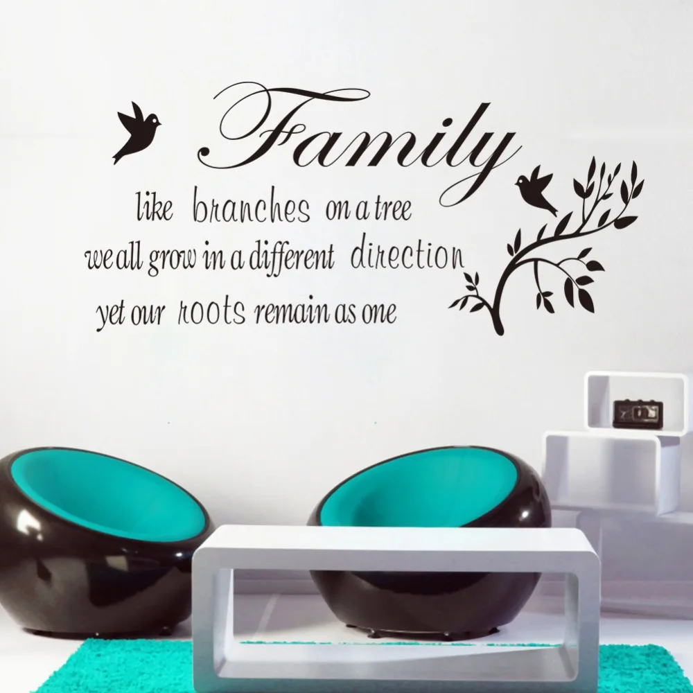 Keluarga Suka Cabang English Kutip Waterproof Rumah PVC Stiker Dinding Ruang Tamu Kamar Tidur Pernikahan Tahun Baru Dekorasi|pvc Wall Sticker|wall Stickerdecor New Year - AliExpress