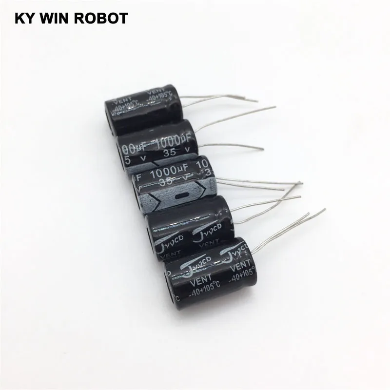 Electrolytic Capacitor Aluminum Capacitor Aluminum Electrolytic Capacitor 5pcs/lot Aluminum Electrolytic Capacitor 35V/1000 UF 35V/1000UF Electrolytic Capacitor Size 13*20 mm plug-in 35V 1000UF