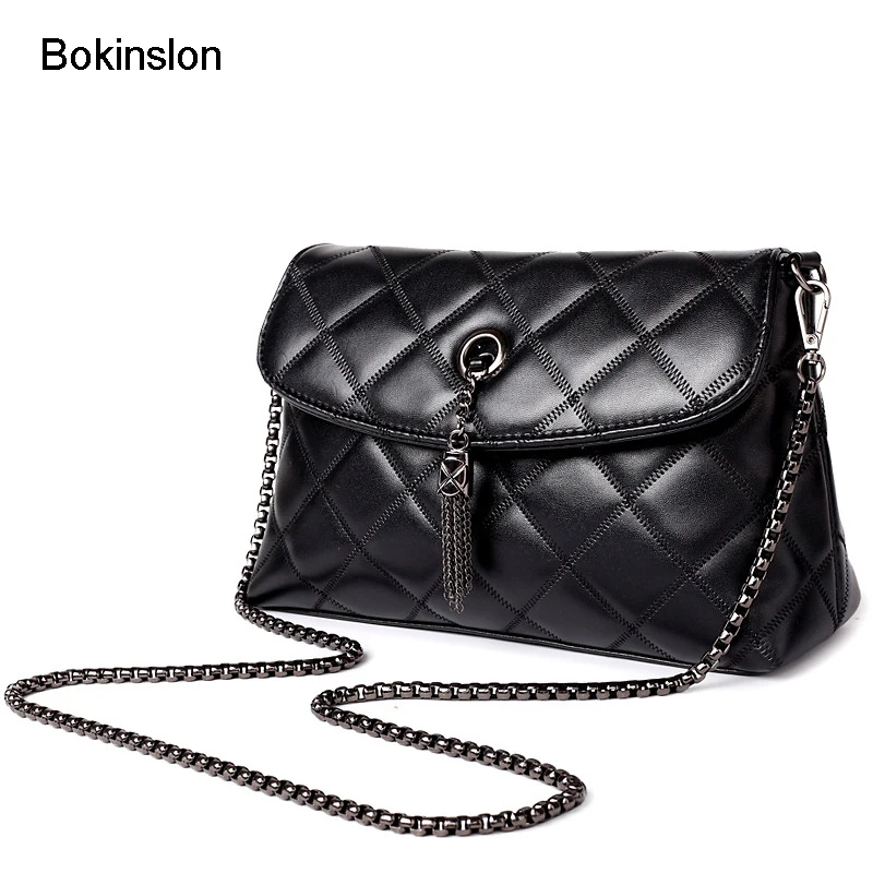 Bokinslon Girls Shoulder Bags Rivet PU Leather Female Crossbody Bags