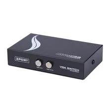130 МГц 1-2 монитор переключатель VGA видео переключатель разветвитель VGA коммутатор конвертер адаптер коробка подключение 2 монитора/ПК к 1 монитору