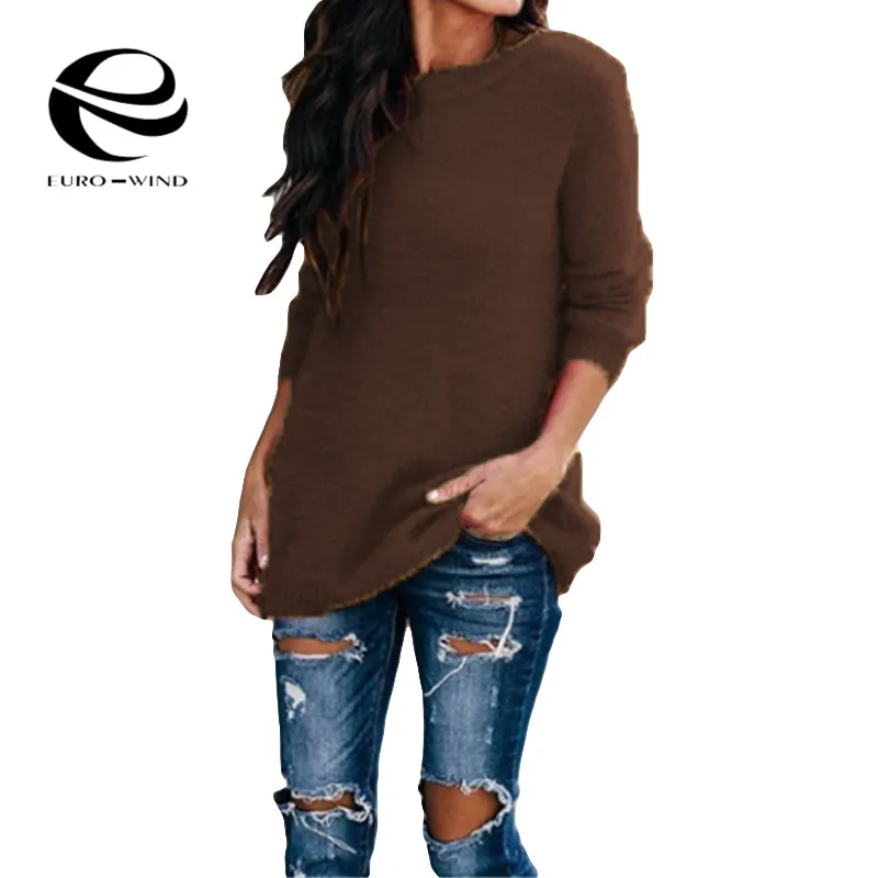 Плюс размер 5XL осень зима Повседневный длинный рукав Однотонный свитер с круглым вырезом Женская Повседневная Свободная свитера Топы модная женская одежда