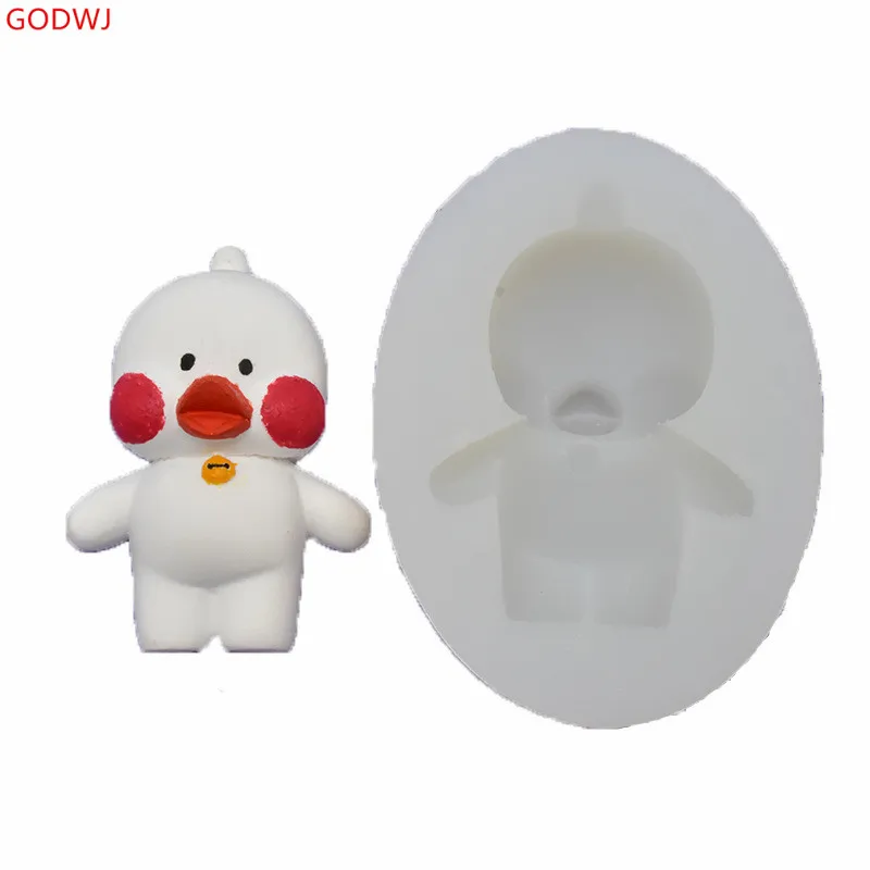 

GODWJ Cake Decorating Tools DIY Sea Cute Duck Shape Silicone Cake Fondant Silicone Mold Creative DIY Chocolate Mold Bakeware