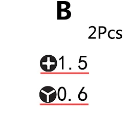 2/5/11 шт прецизионная крышки Pentalobe 0,8 Tri крыло Y0.6 крест Phillips 1,5 Torx T2 отвертка Набор инструментов для сотового телефона iPhone ноутбук - Цвет: B-2Pcs