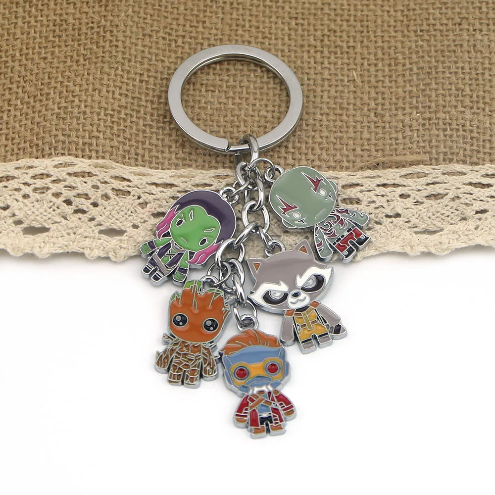 WS0172 Galaxy tacleadores alta calidad llavero Rocket Raccoon aleación nuevo anime regalo colección de dibujos animados juguetes llavero chaveiro