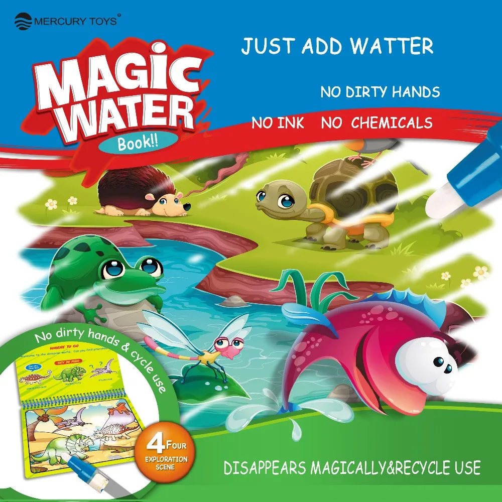 

WATER DRAWING BOOK MAGIC PEN KIDS DOODLE COLORING BOOK