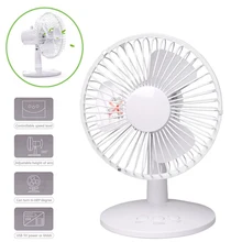 USB Shaking Head Rotation Fan Ultra-quiet Household Appliances Office Desktop Fan 2 Speed Metal Design USB Fan Cooling Gadgets