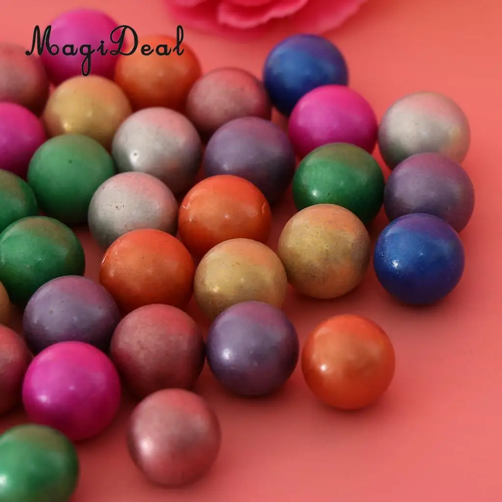 90 Pieces of 16mm Colored Glass Marbles, Kids Traditional Ball Game Toy Vase & Fish Tank Decoration #B