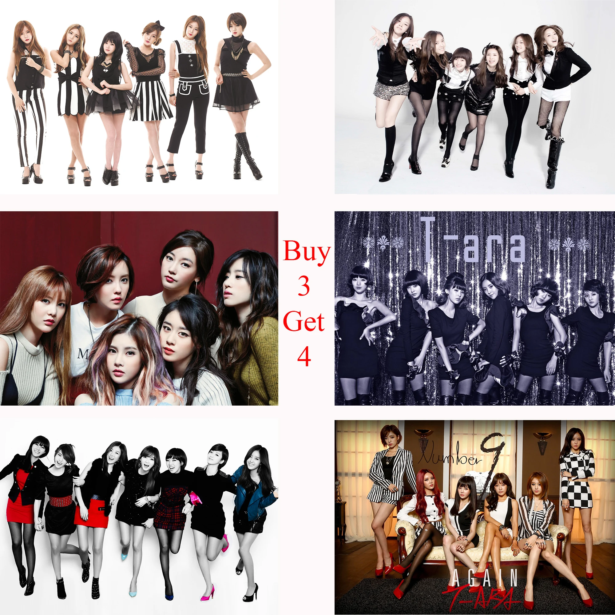 T ARA плакаты наклейки на стену бумажные принты с белым покрытием украшение для