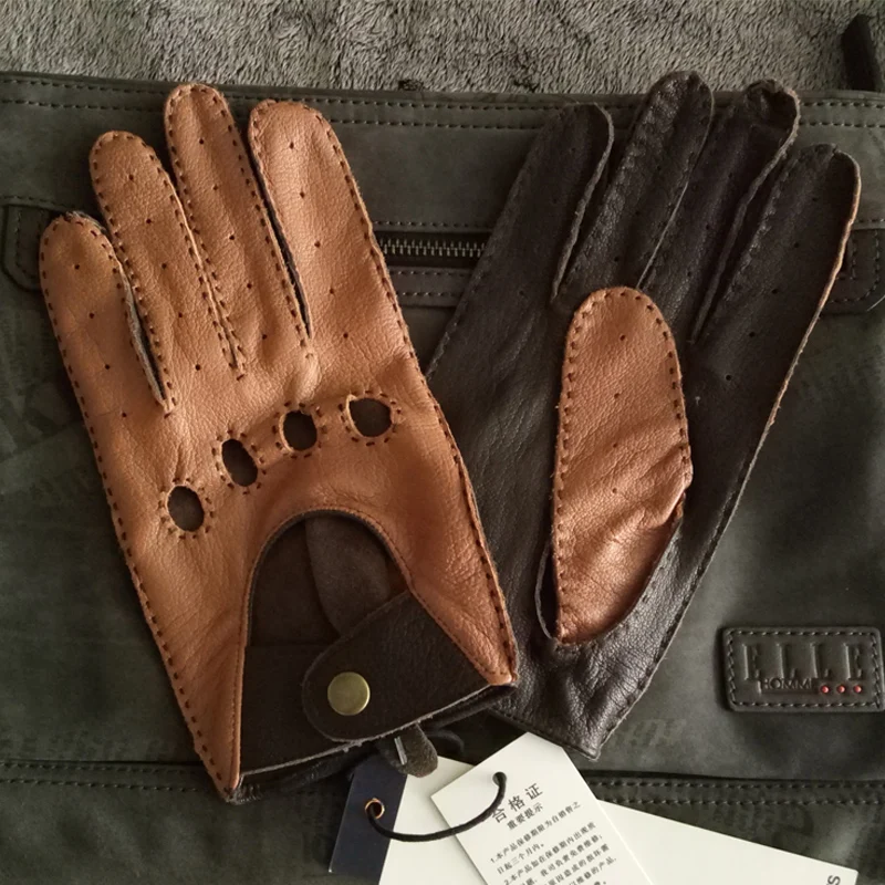 Мужские локомотивные перчатки Goatskin Классические светло коричневые темно