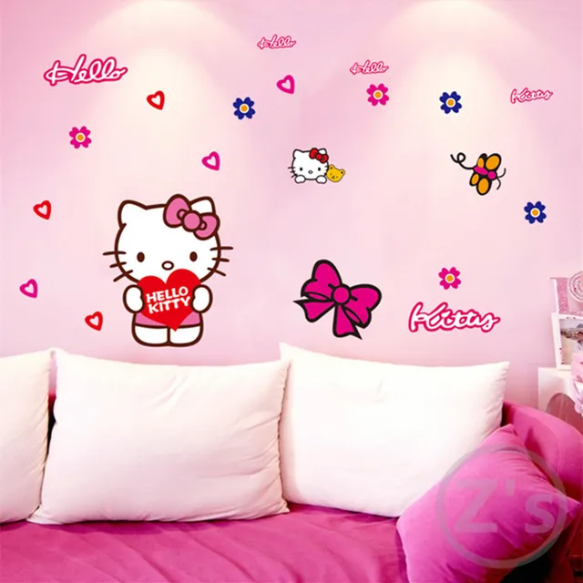kt kucing stiker dinding, hello kitty stiker, anak anak hadiah untuk