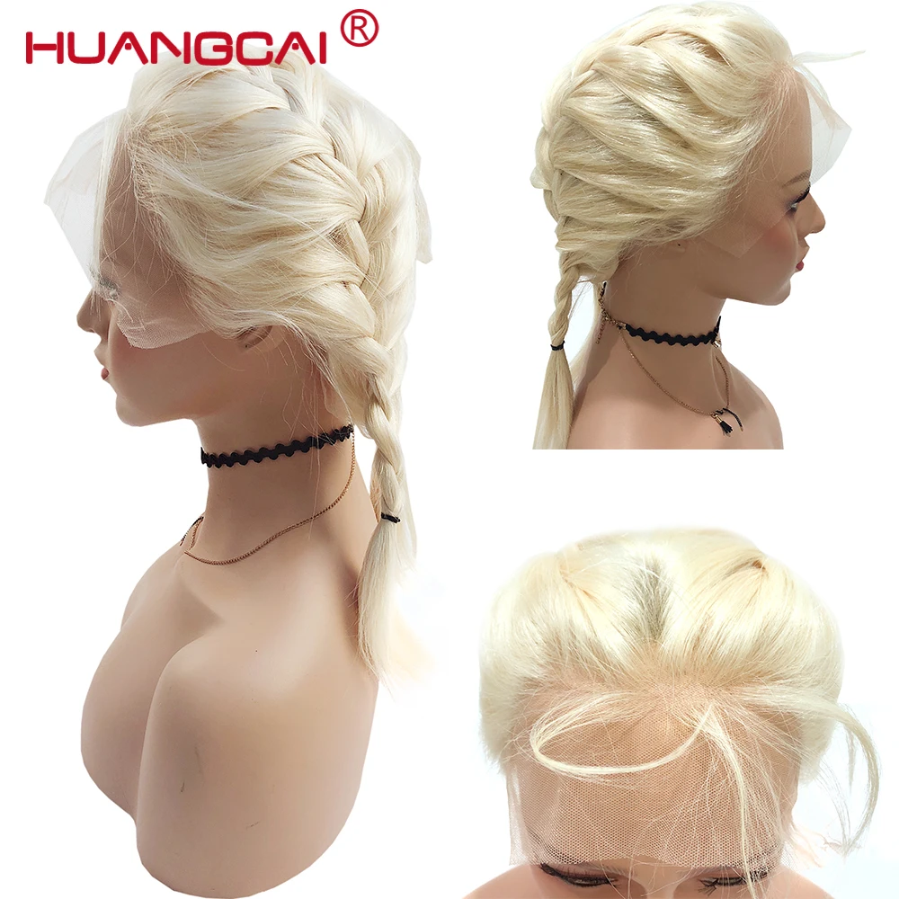 Glueless #613 Blonde Lace Front Human Hair Wigs Brazilian Straight Lace Frontal Wig Pre Plucked Honey Blonde Remy Lace Wigs