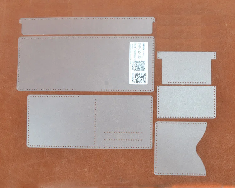 DIY folded leather wallet pvc template leather craft sewing pattern