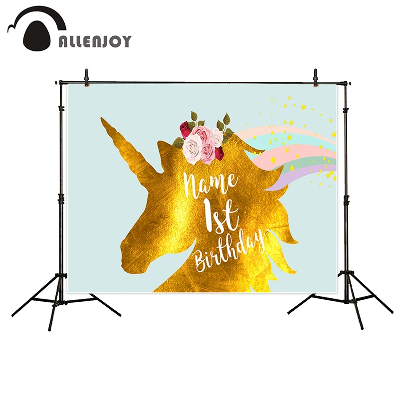 Фон для фотосъемки Allenjoy фон дня рождения золотые радужные звезды цветы детской