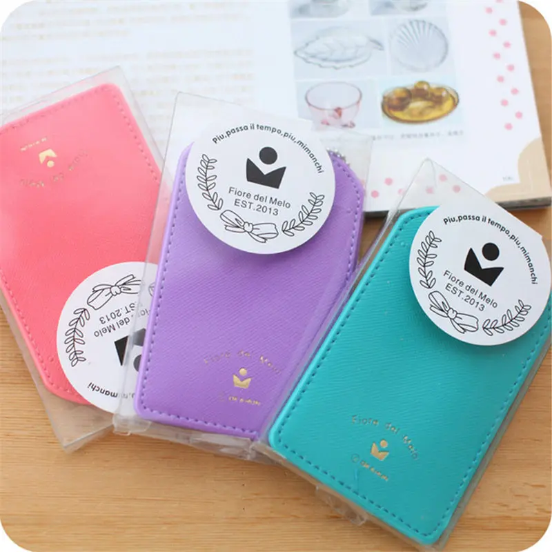 

Coloffice 1PC Pure Color Cartoon Card Holder Note ID Credit Bus/Meal Card protable Storage Stationery Keychain School supplies