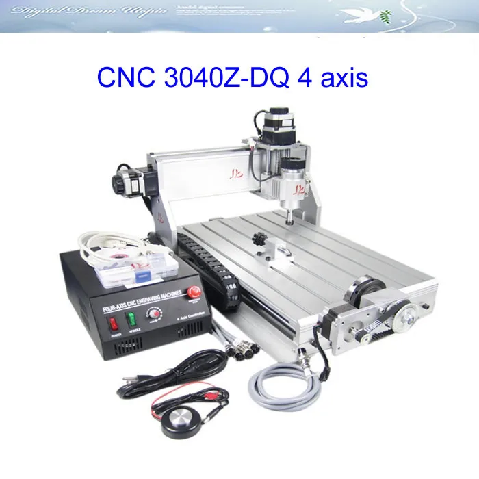 Hot sell CNC 3040 Z-DQ 4 axis engraving machine 3040Z-DQ wood carving router pcb cutting tool free shipping cnc 3040 z dq 4 axis 3d wood engraving machine pcb carving router with ball screw tool auto checking instrument