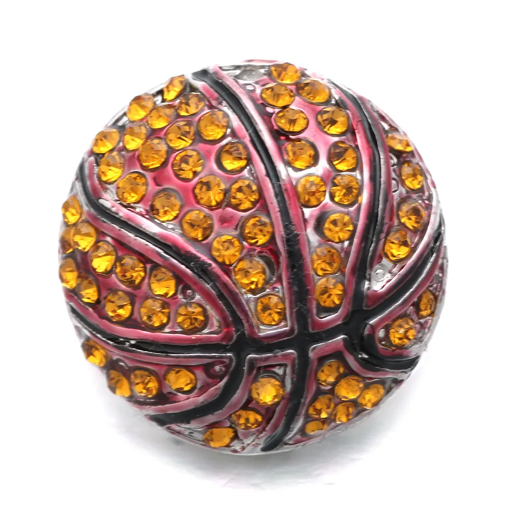 10 шт./лот 20 мм кнопки xinnver Ювелирная Кнопка DIY Баскетбол металлическая защелкивающиеся кнопки-Подвески Fit Для женщин браслет с застежкой ZA200