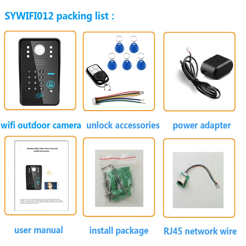 Maotewang sem Fio Senha de Vídeo Porteiro do Telefone da Porta Acesso à Prova Água + sem Fio Wifi Rfid Sistema Visão Noturna Controle Dwireless 4 Interfone com câmera