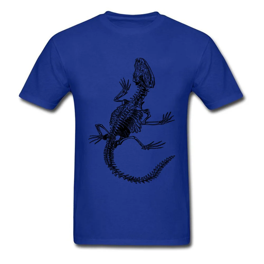 Printing Printed Summer 100% Cotton Round Collar Man T Shirt Casual Tee Shirt Prevailing Short Sleeve T-Shirt Top Quality Lizard by EncycloArt Reptile Skeleton Anatomy blue