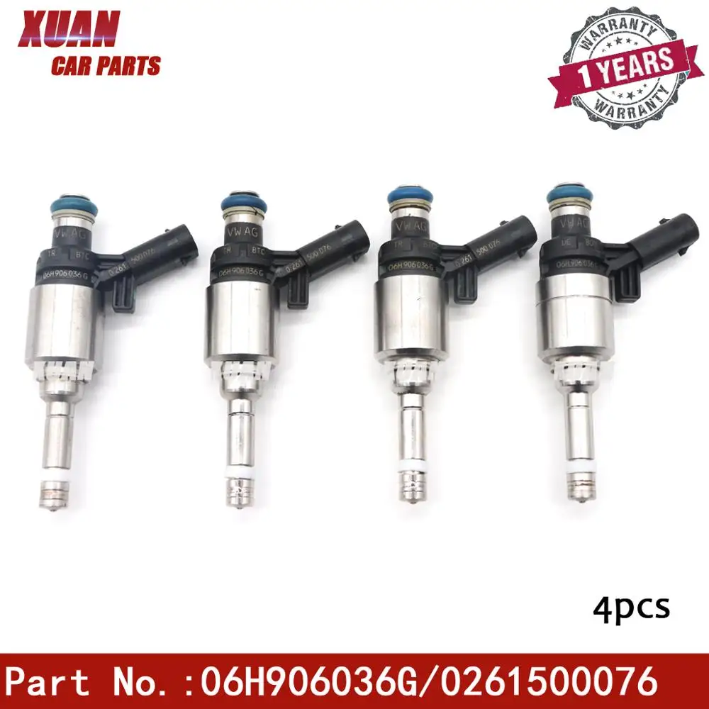 

XUAN 4PCS Petrol Fuel Injector 0261500076 0261500162 FOR Audi A3 Volkswagen Beetle 06H906036G
