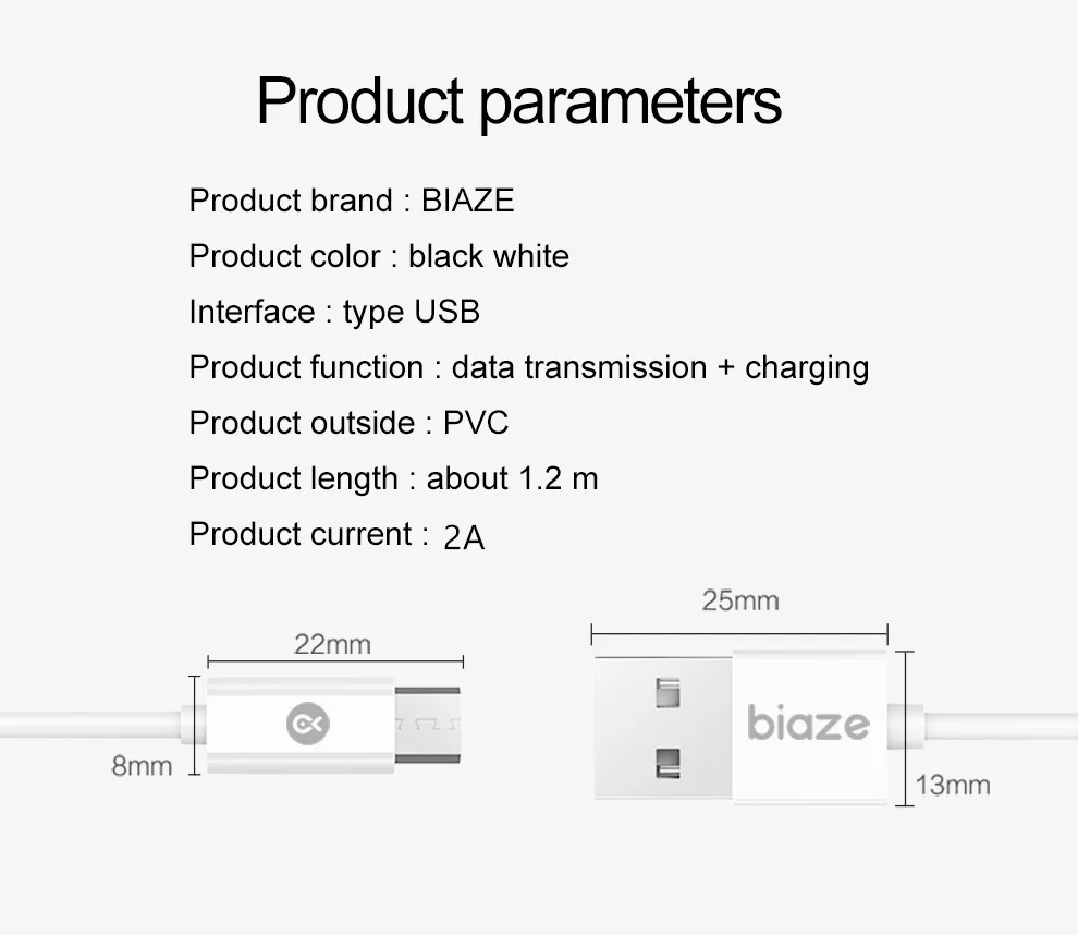 Кабель Micro USB 120 см Biaze 2A, кабель для быстрой синхронизации данных, зарядный кабель для samsung huawei Xiaomi LG Android Microusb, кабели для мобильных телефонов