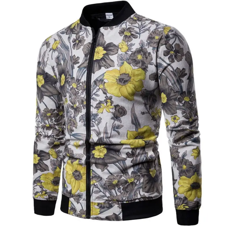 Весенне-осенняя куртка-бомбер для мужчин, новинка, модные куртки для мужчин, приталенные повседневные мужские пальто с принтом, ветровка - Цвет: 1302-JK16