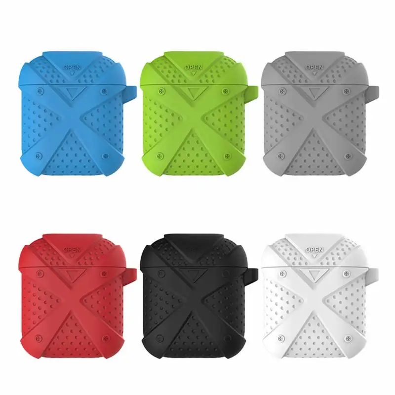 

Silicone Protective Cover Case With Hook Anti-drop Dustproof Soft Shell Case With Charging Hole For Apple Airpods