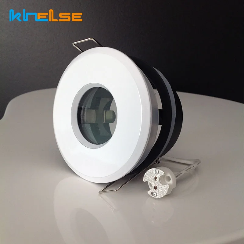

White LED Spotlight IP65 Waterproof Shower Recessed Lights Round Fitting Porch Bathroom Use GU10 MR16 Base Built-in Ceiling Lamp