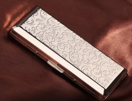 

Creative Portable Ultra-thin Cigarette Box Large Capacity Stainless Steel Cigarette Case 14/10pc Cigarette Storage AccessoryZ598