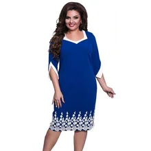 Летнее стильное офисное женское платье размера плюс, повседневные свободные платья 6XL, кружевные лоскутные женские платья большого размера