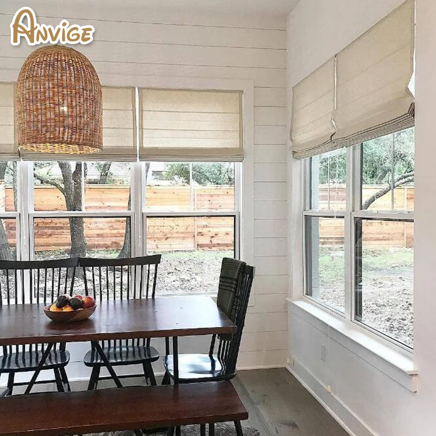 Window Curtains Cotton/Linen Cloth Custom Roman Blinds Shades | Дом и сад