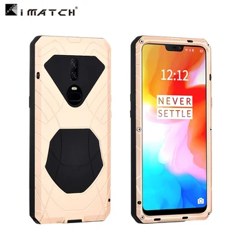 

Daily Life Waterproof Case For OnePlus 6 Luxury Shockproof Hard Aluminum Metal + Silicone Cover 360 Full Protection Phone Cases