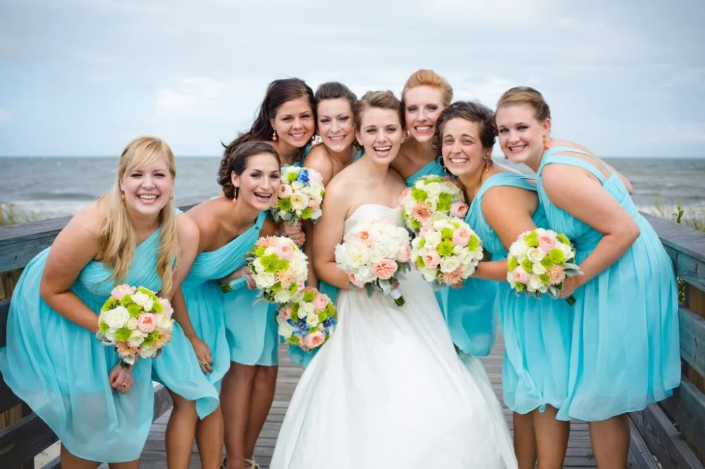 teal summer bridesmaid dresses