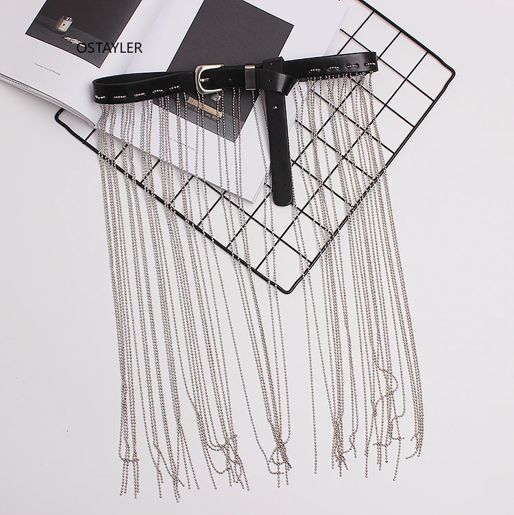 

2019 новейший серебряный сплав бахрома из бисера ремень для широкой талии бахрома PU кожаная пряжка ремень под джинсы платье корсетный пояс украшение