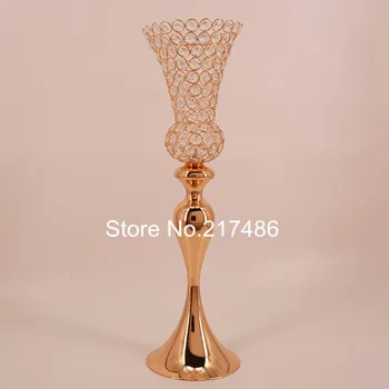 

gold new style wedding table centerpieces flower vase walkway lead road decoration